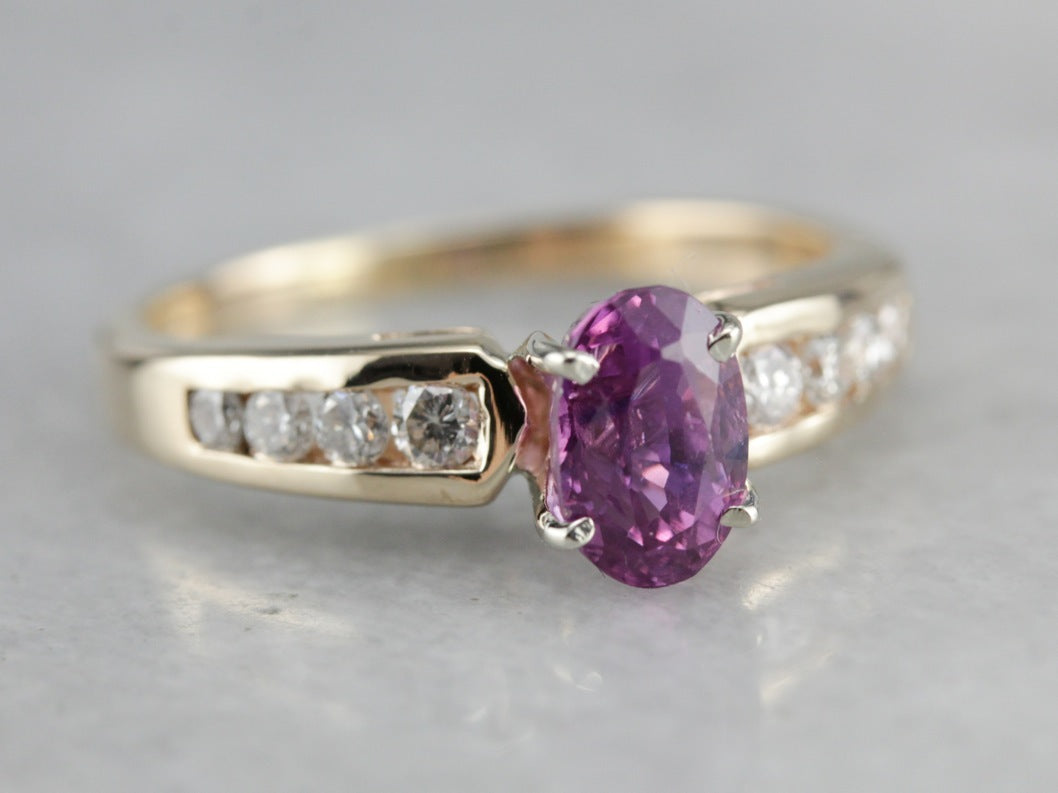 Pink Sapphire Engagement Ring