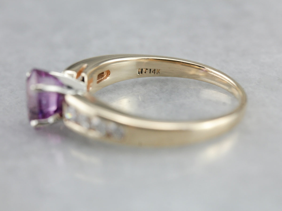 Pink Sapphire Engagement Ring