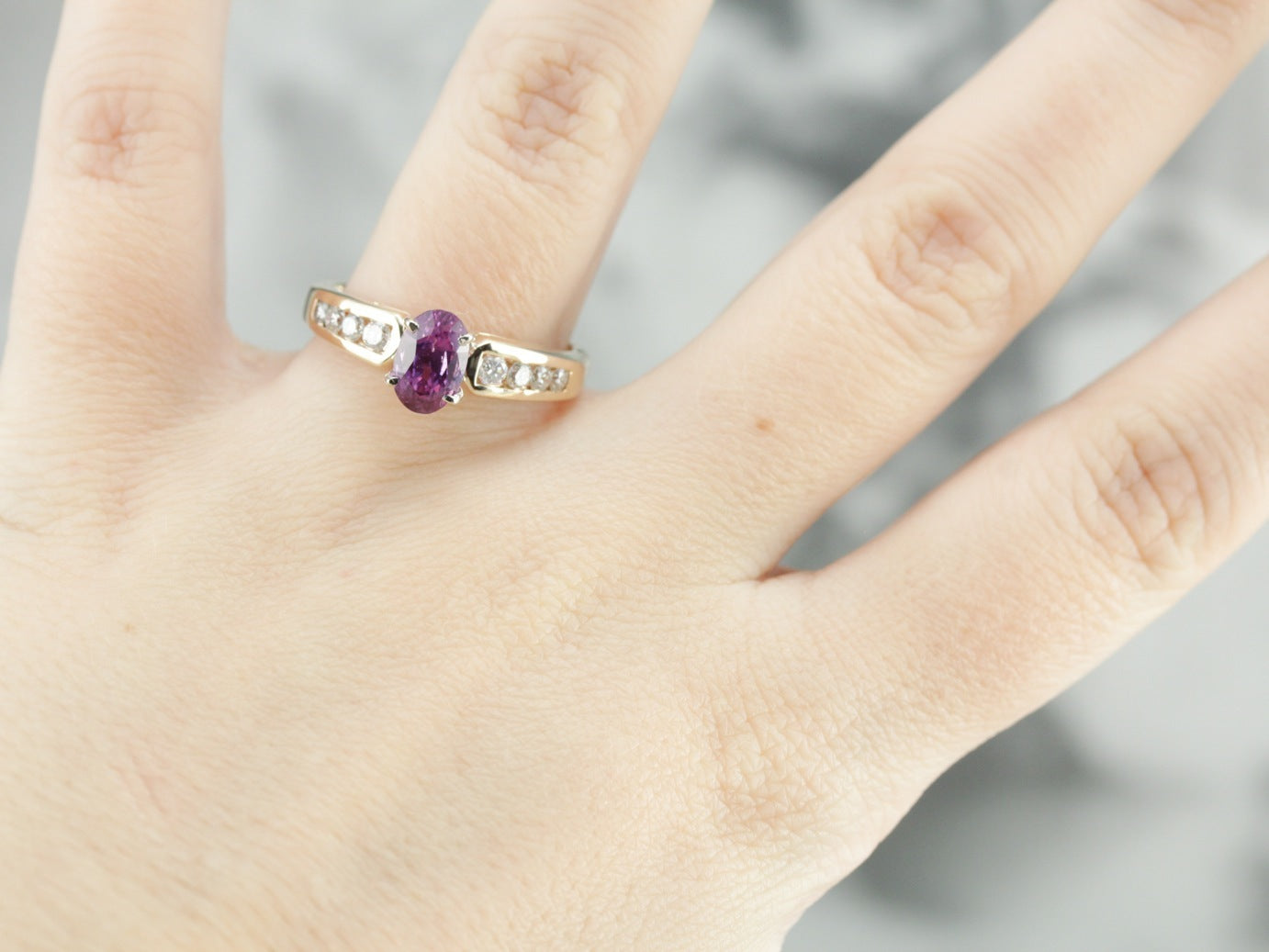 Pink Sapphire Engagement Ring