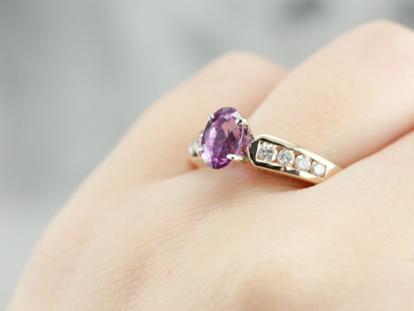 Pink Sapphire Engagement Ring