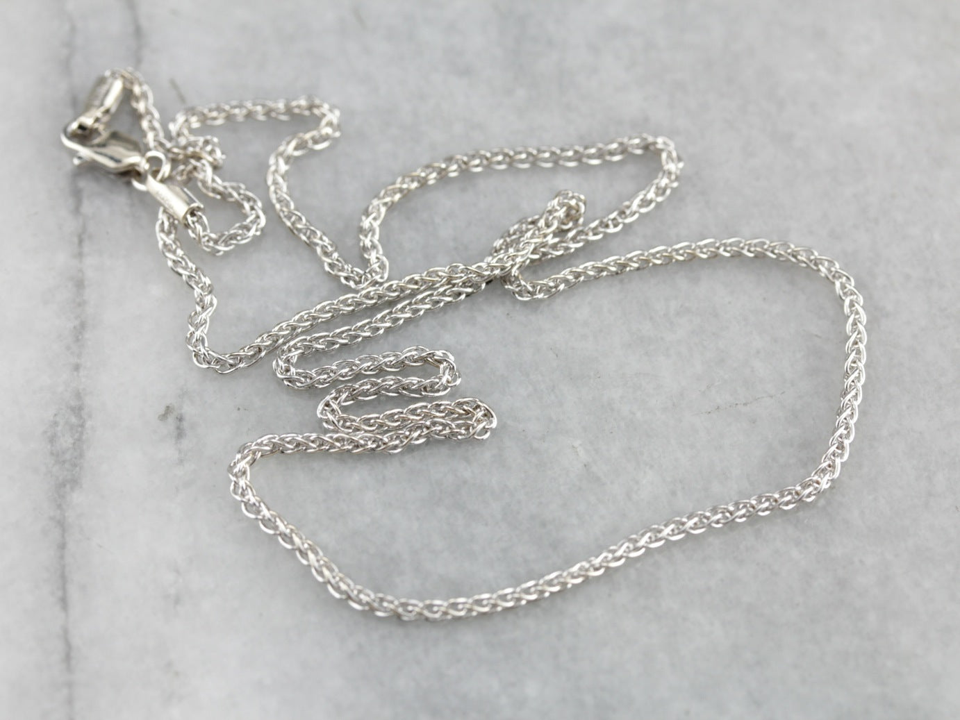 White Gold Wheat Chain