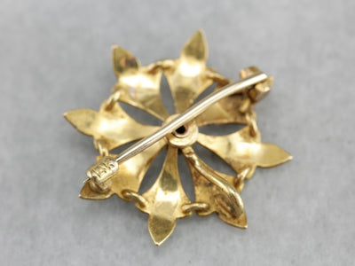 Art Nouveau Enamel Pin or Pendant