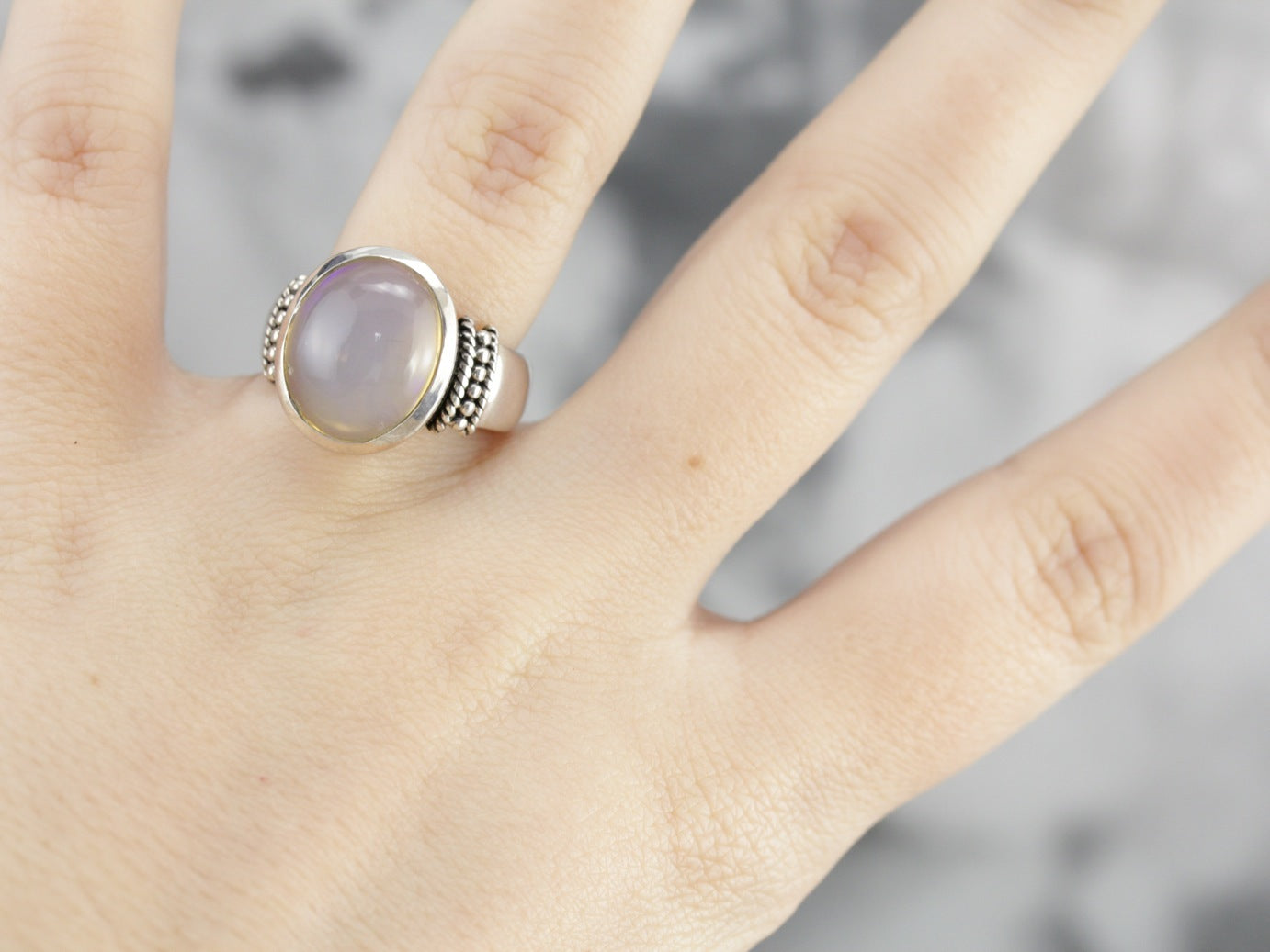 Sterling Silver Opal Ring
