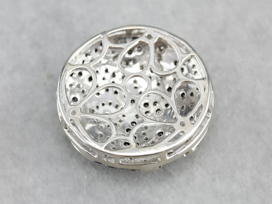 Floral Black Diamond Slide Pendant