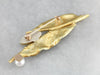 Ann Krupp Sunstone Leaf Gold Brooch