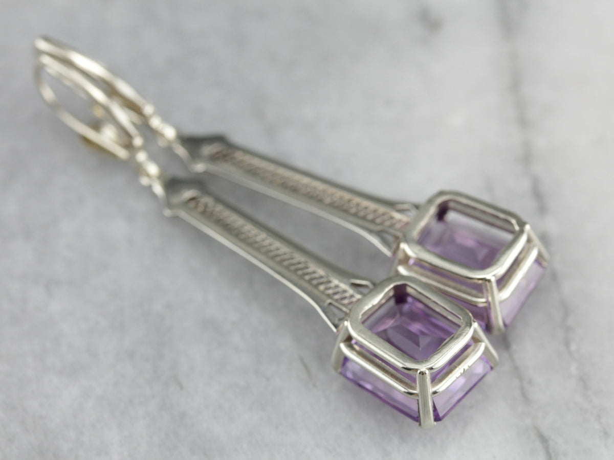 Filigree Amethyst Drop Earrings