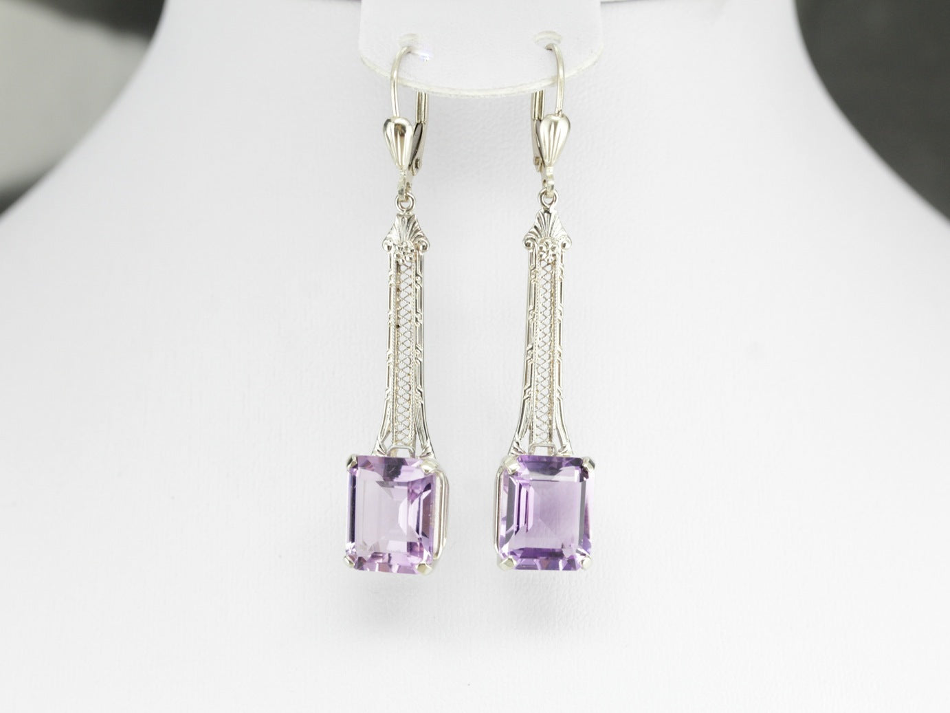 Filigree Amethyst Drop Earrings