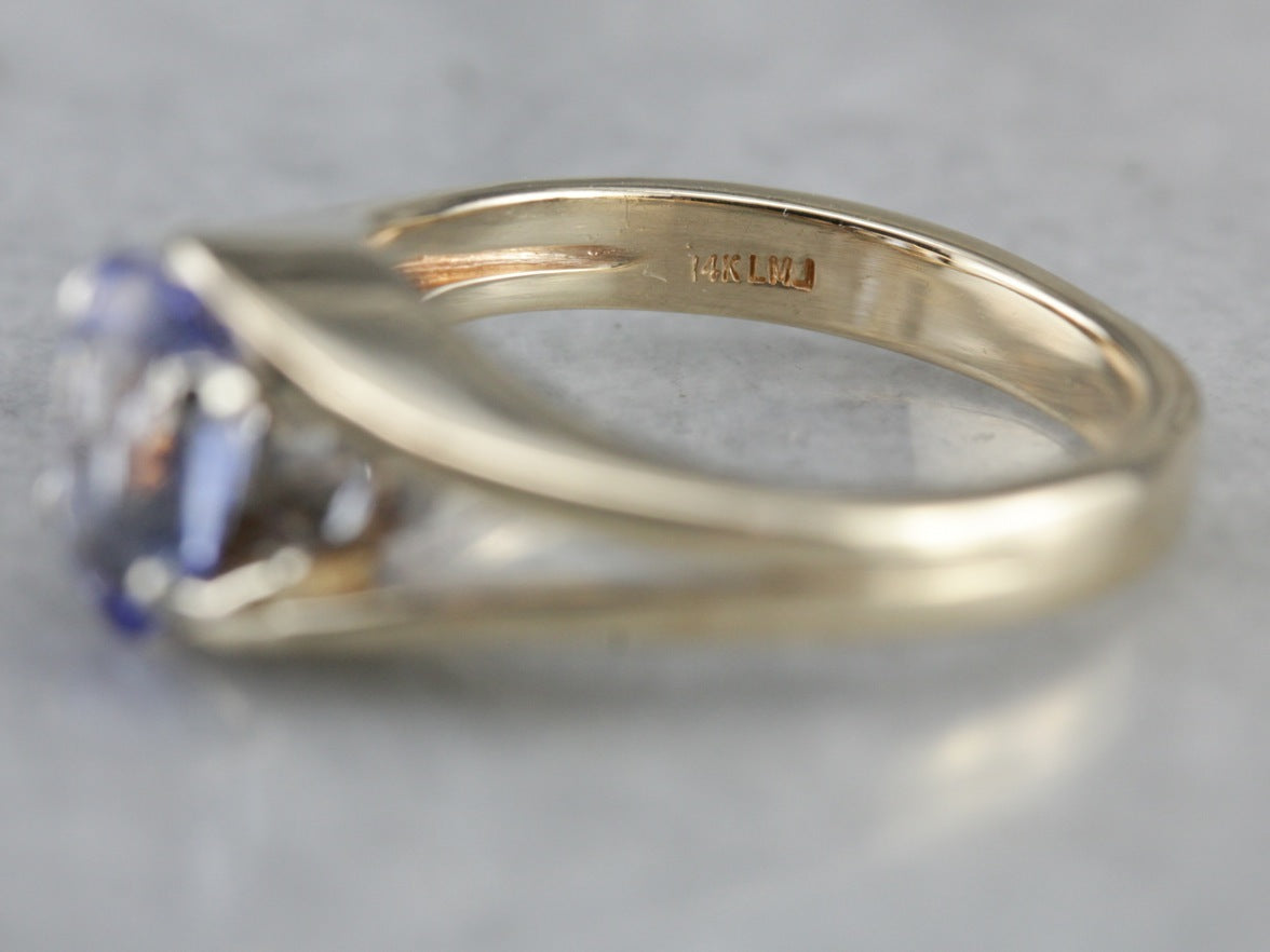 Sapphire Solitaire Ring in Yellow Gold