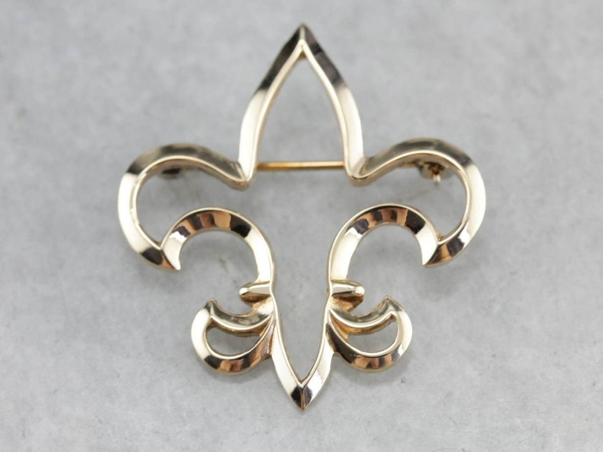 Vintage Fleur De Lis Brooch