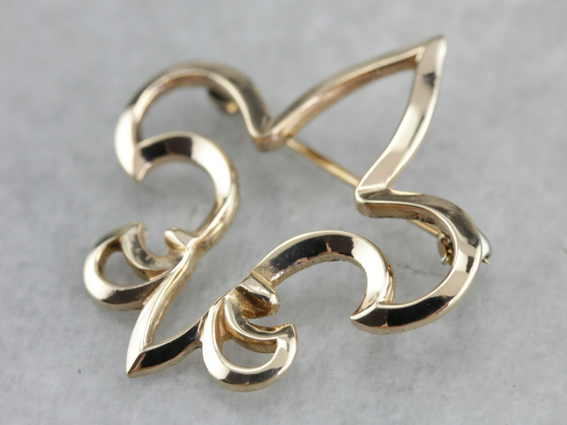 Vintage Fleur De Lis Brooch