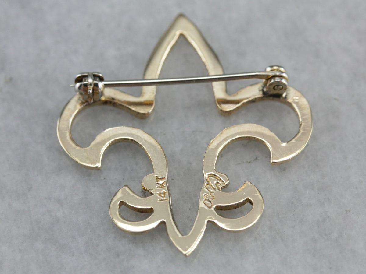 Vintage Fleur De Lis Brooch