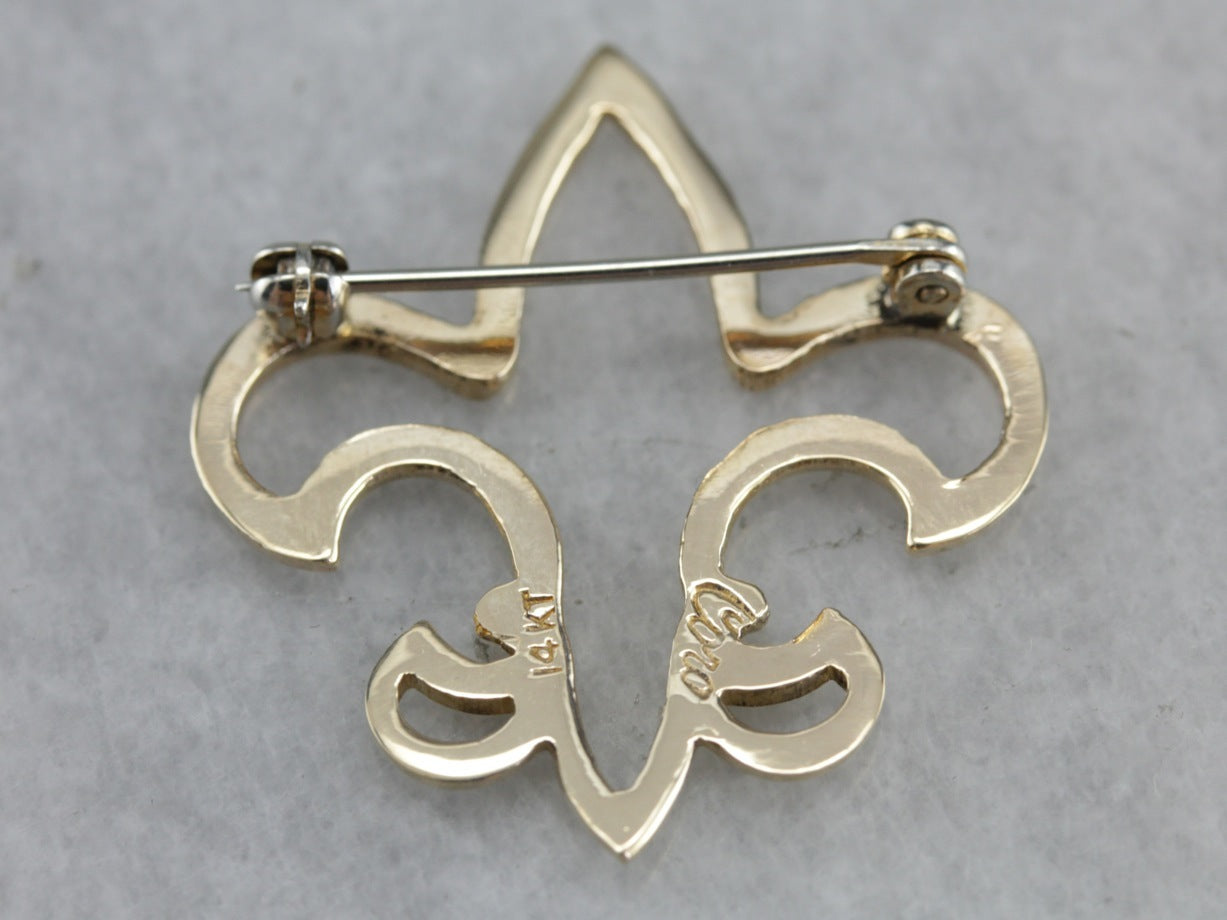 Vintage Fleur De Lis Brooch