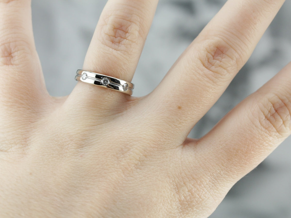 White Gold And Diamond Band