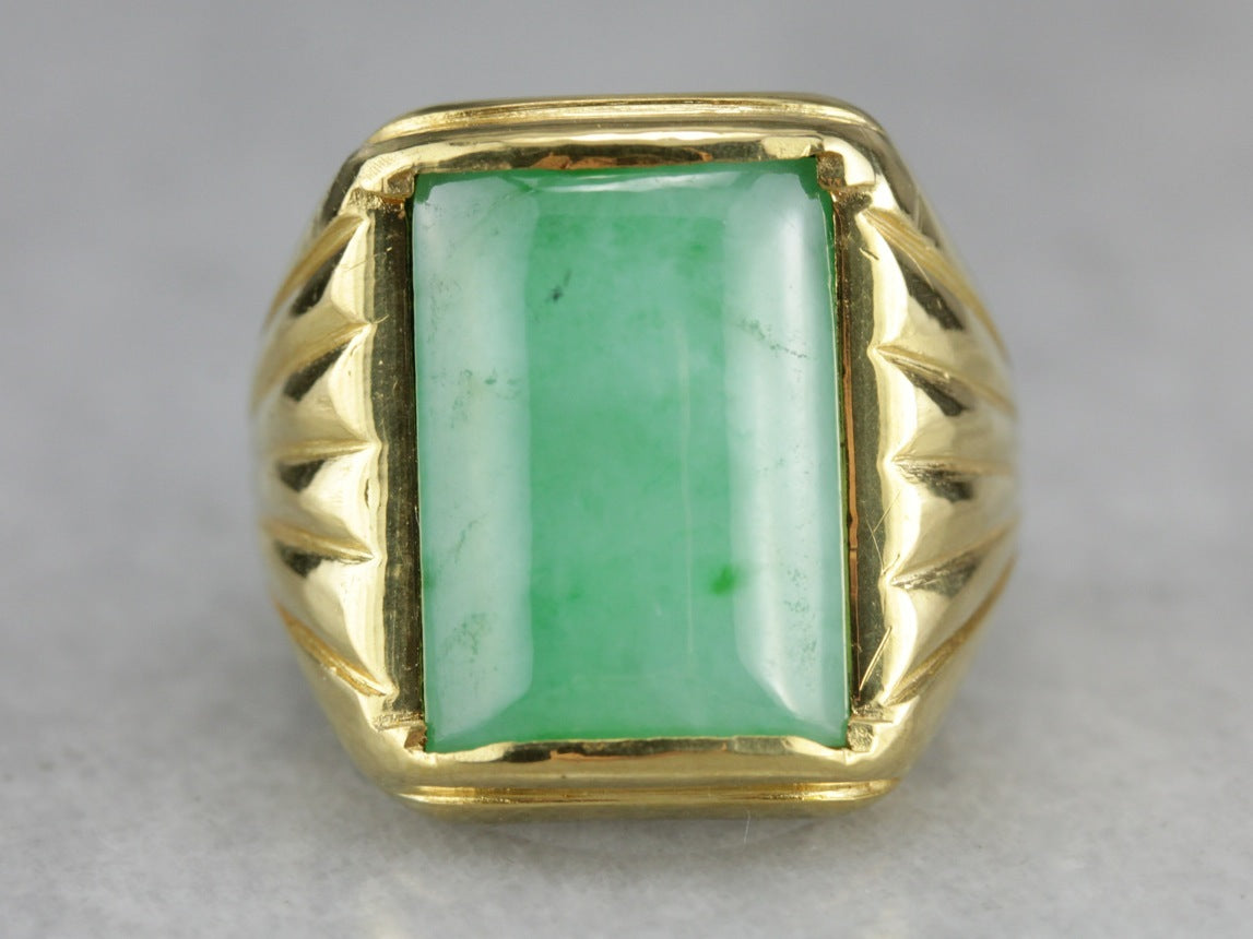 Men's Retro Era Jadeite Ring