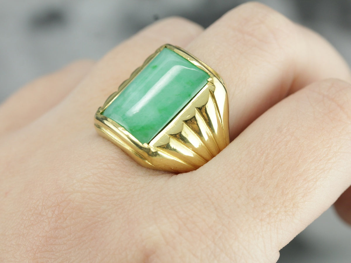 Men's Retro Era Jadeite Ring