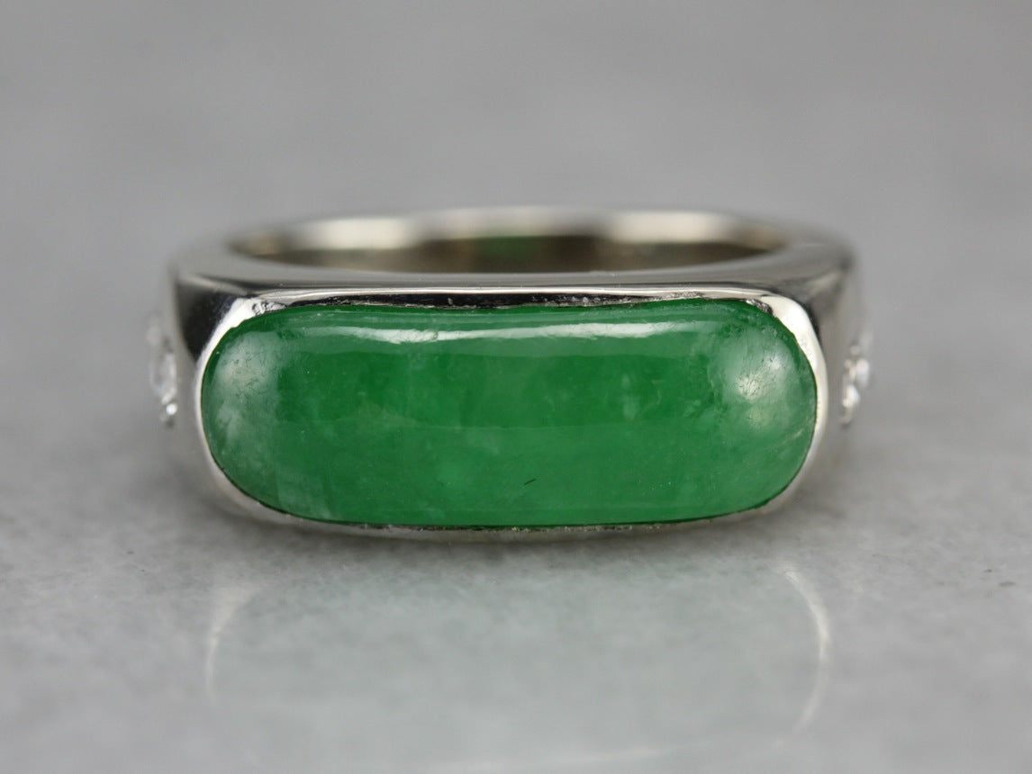 Jade and Diamond Ring