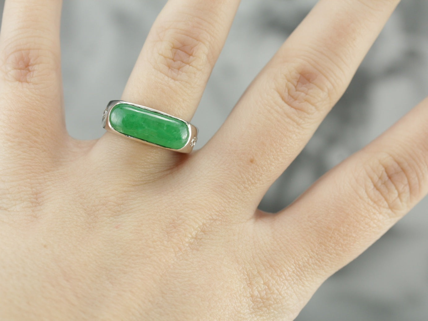 Jade and Diamond Ring