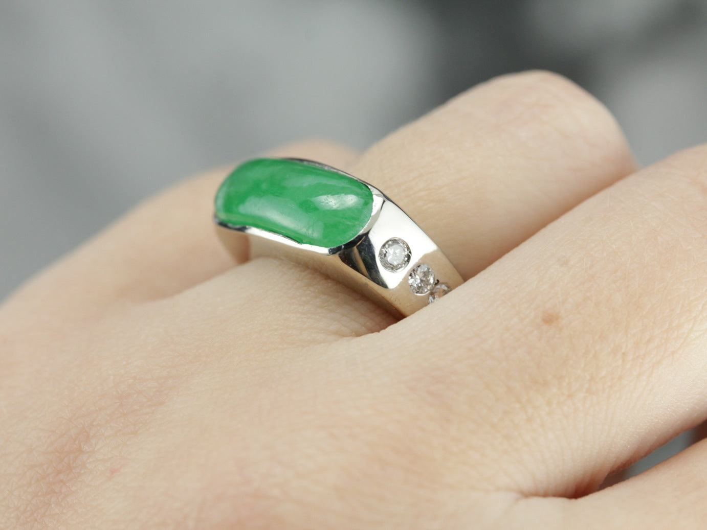 Jade and Diamond Ring