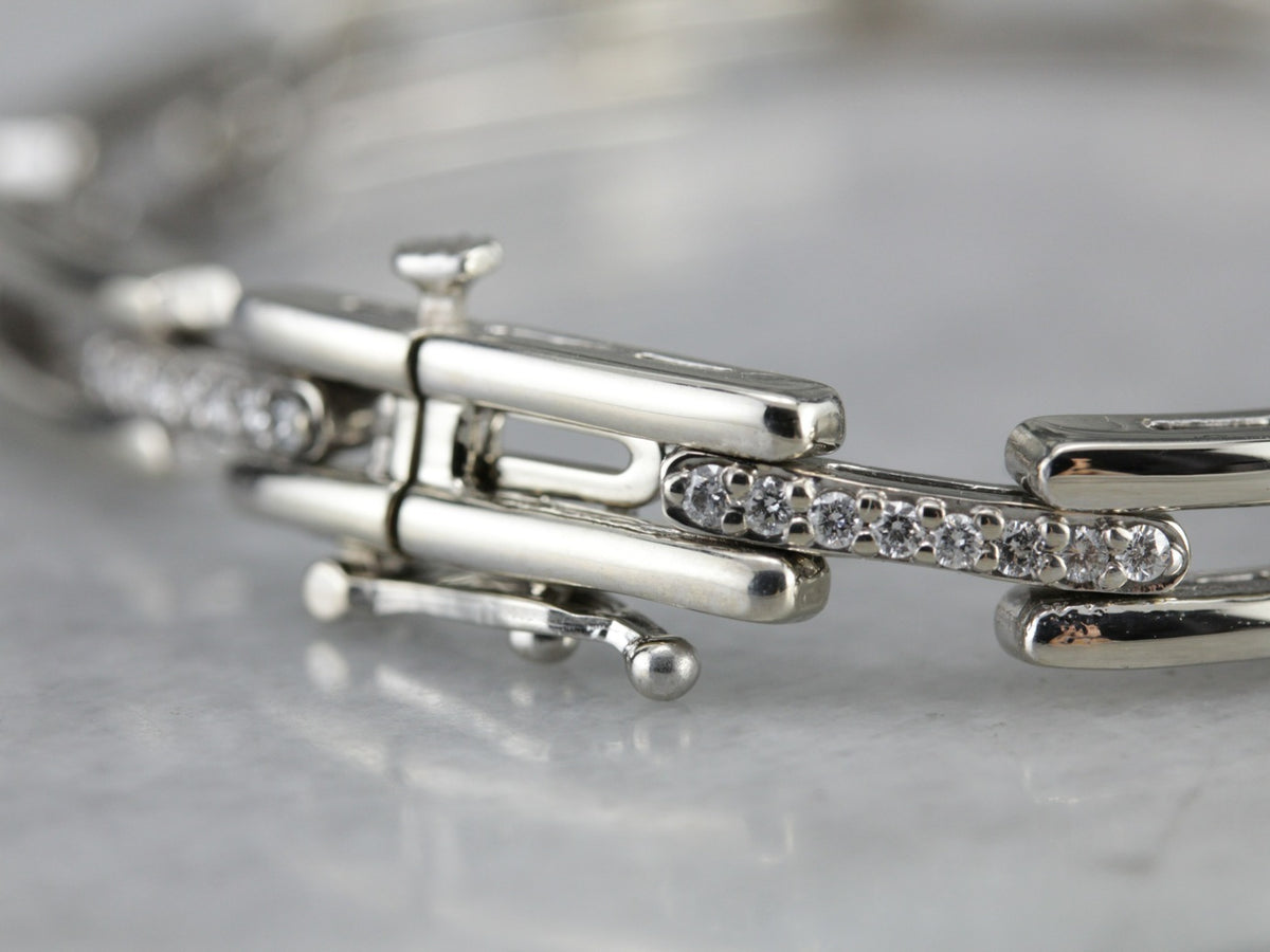 White Gold Diamond Link Bracelet
