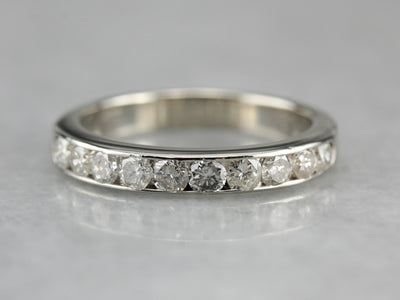 0.80 Carat Channel Set Diamond Band in White Gold