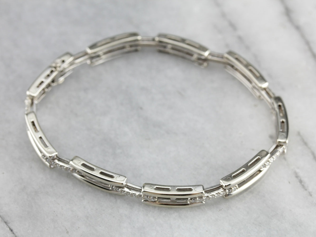 White Gold Diamond Link Bracelet