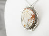 Art Deco Cameo Brooch or Pendant with Woman Wearing a Diamond Necklace