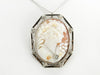 Art Deco Cameo Brooch or Pendant with Woman Wearing a Diamond Necklace