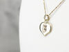 B Monogramed Gold Heart Pendant