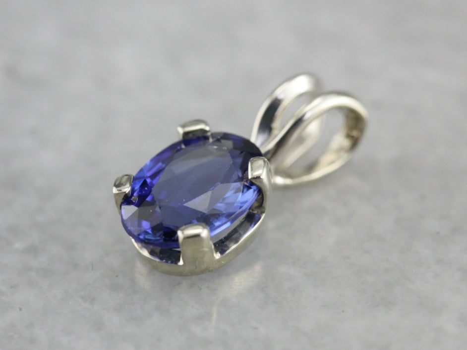 Sapphire Solitaire Pendant