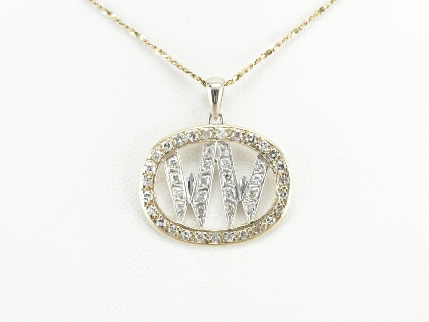 "WW" Diamond Monogram Pendant