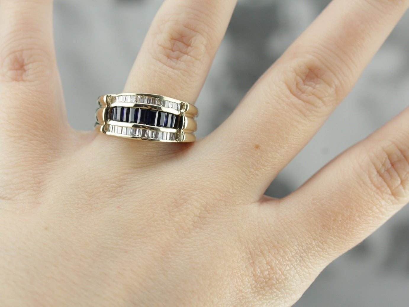 Sapphire and Diamond Statement Ring