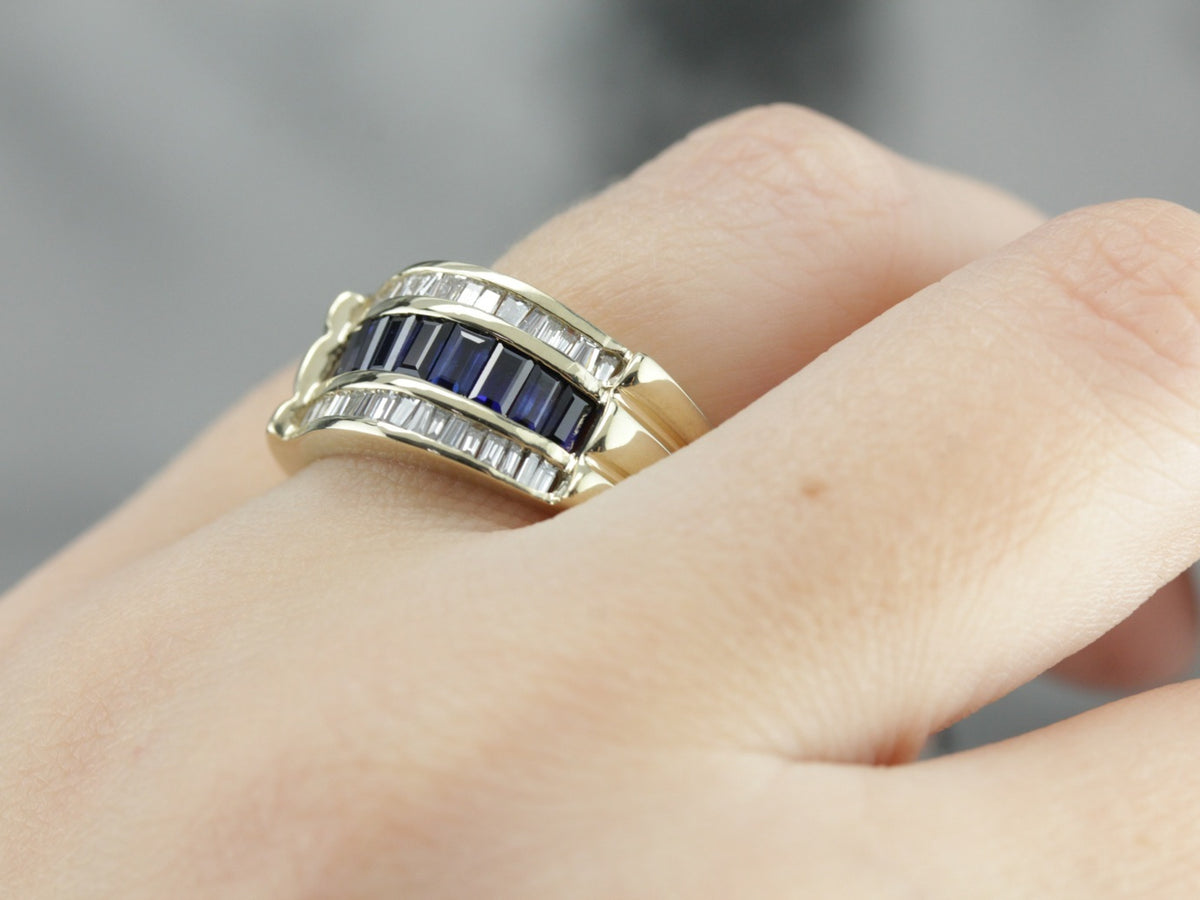 Sapphire and Diamond Statement Ring