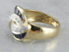Vintage Designer LeVian Swirl Diamond and Sapphire Ring