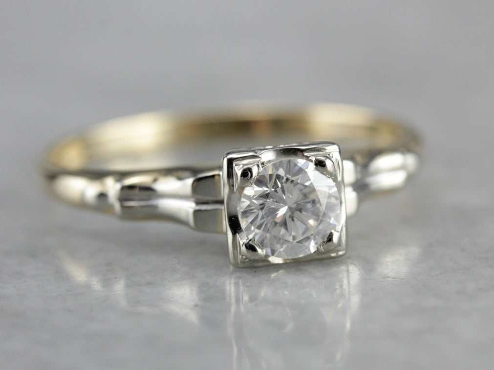 Vintage Diamond Solitaire Engagement Ring