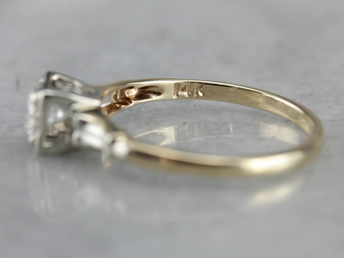 Vintage Diamond Solitaire Engagement Ring