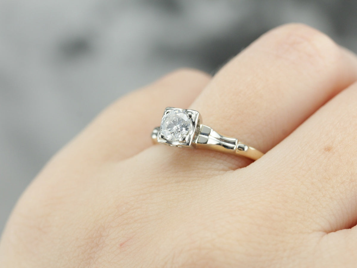 Vintage Diamond Solitaire Engagement Ring
