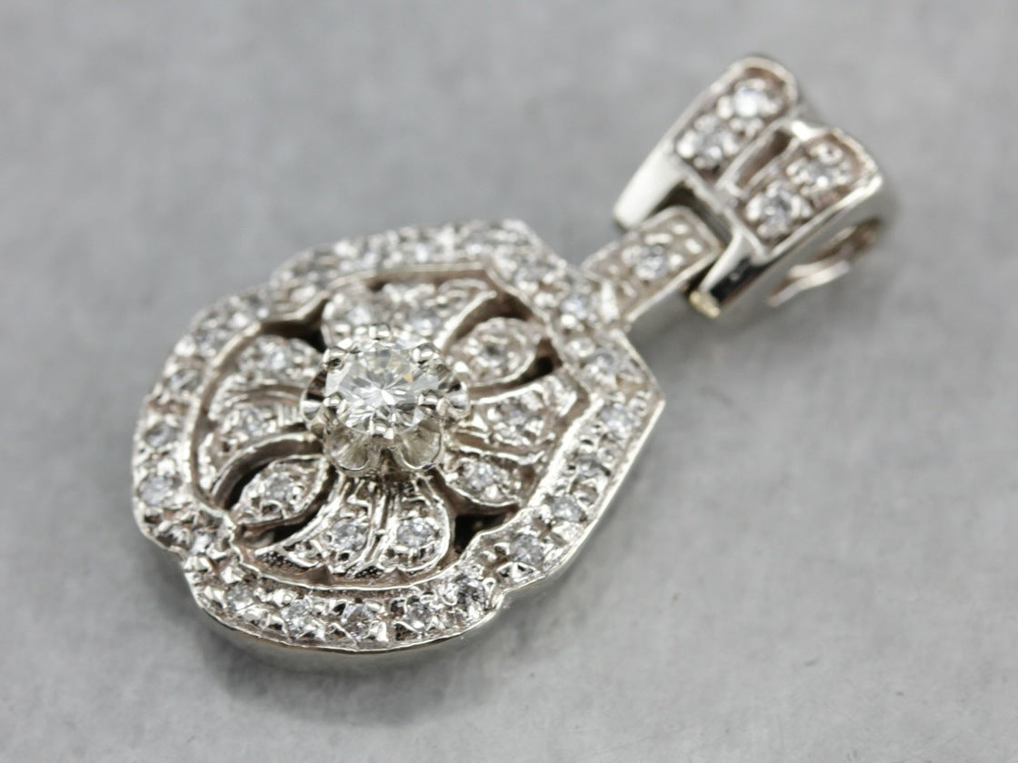 White Gold and Diamond Pendant