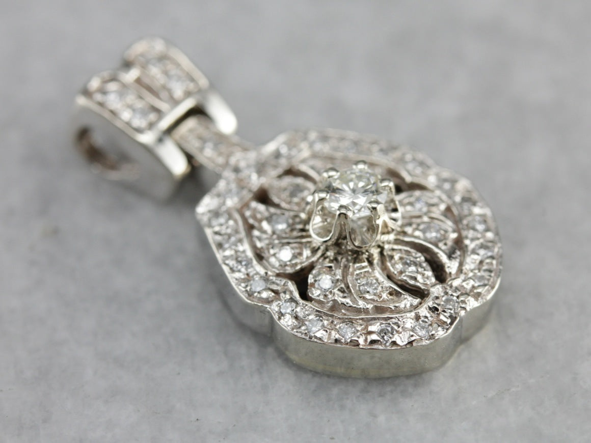 White Gold and Diamond Pendant