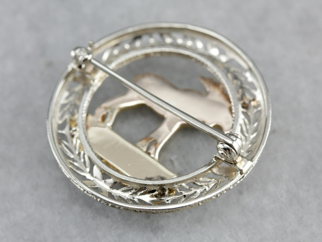 Golden Filigree Moose Pin