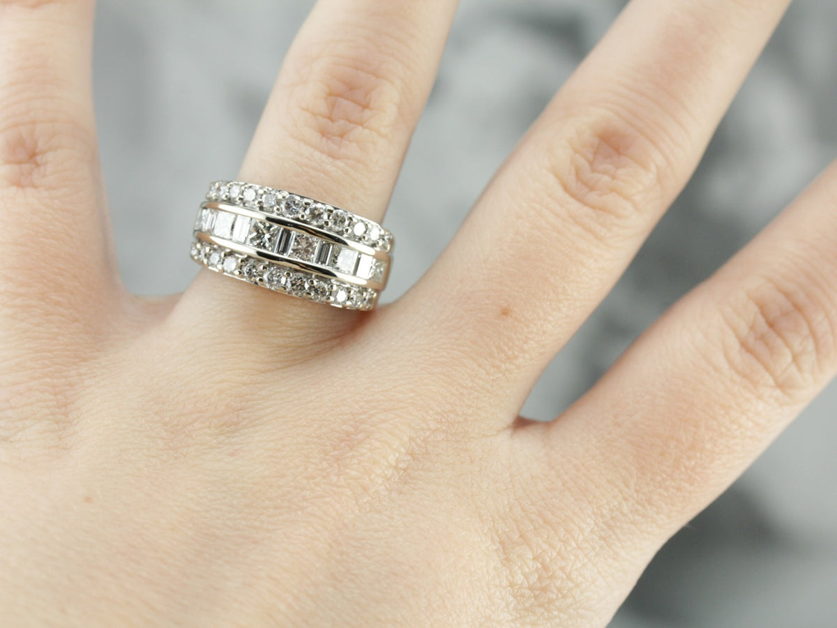 White Gold Diamond Cocktail Band