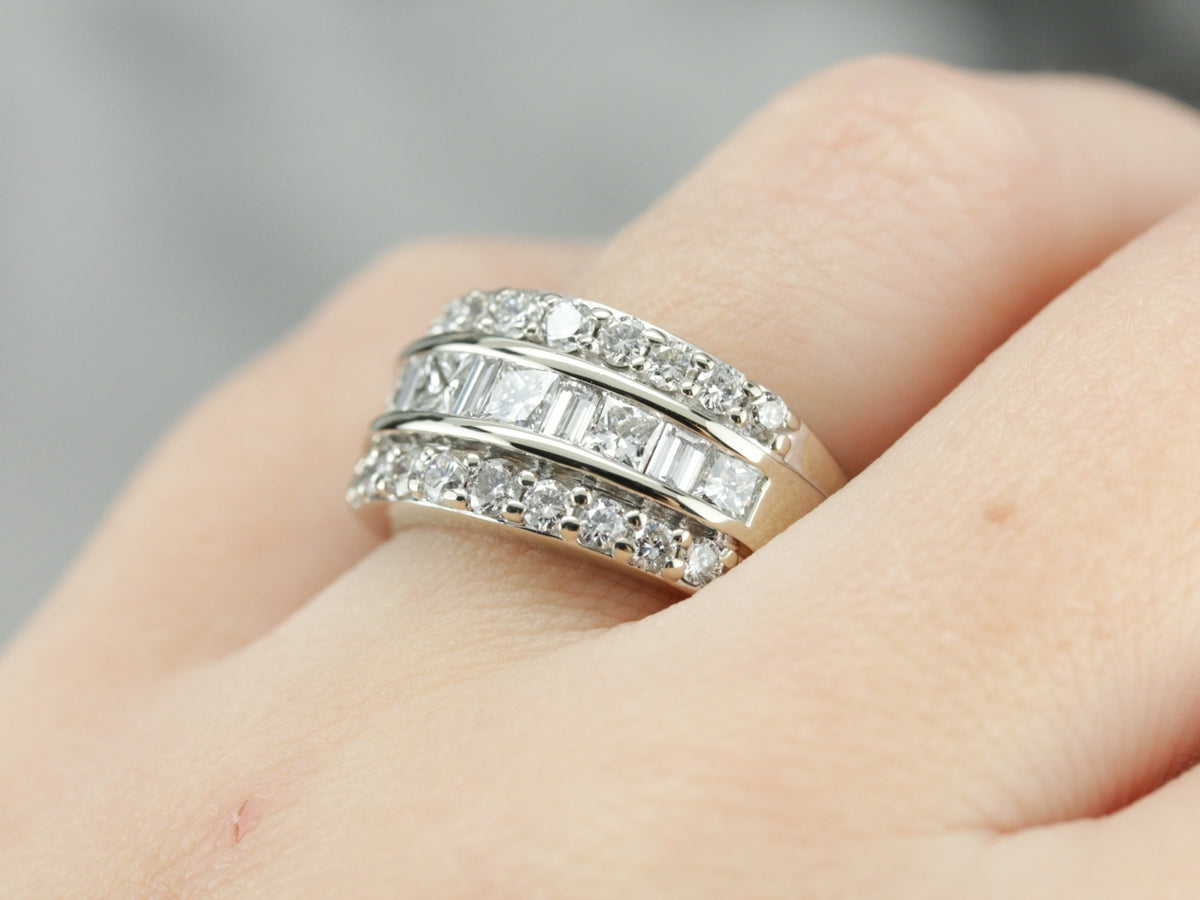 White Gold Diamond Cocktail Band