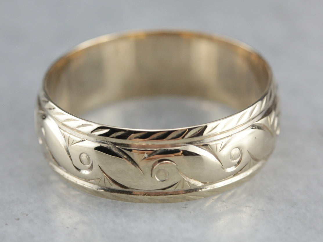 Vintage Pattern Wedding Band