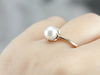 Pearl Solitaire Ring in Yellow Gold