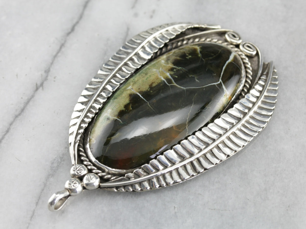 Green Jasper Statement Pendant