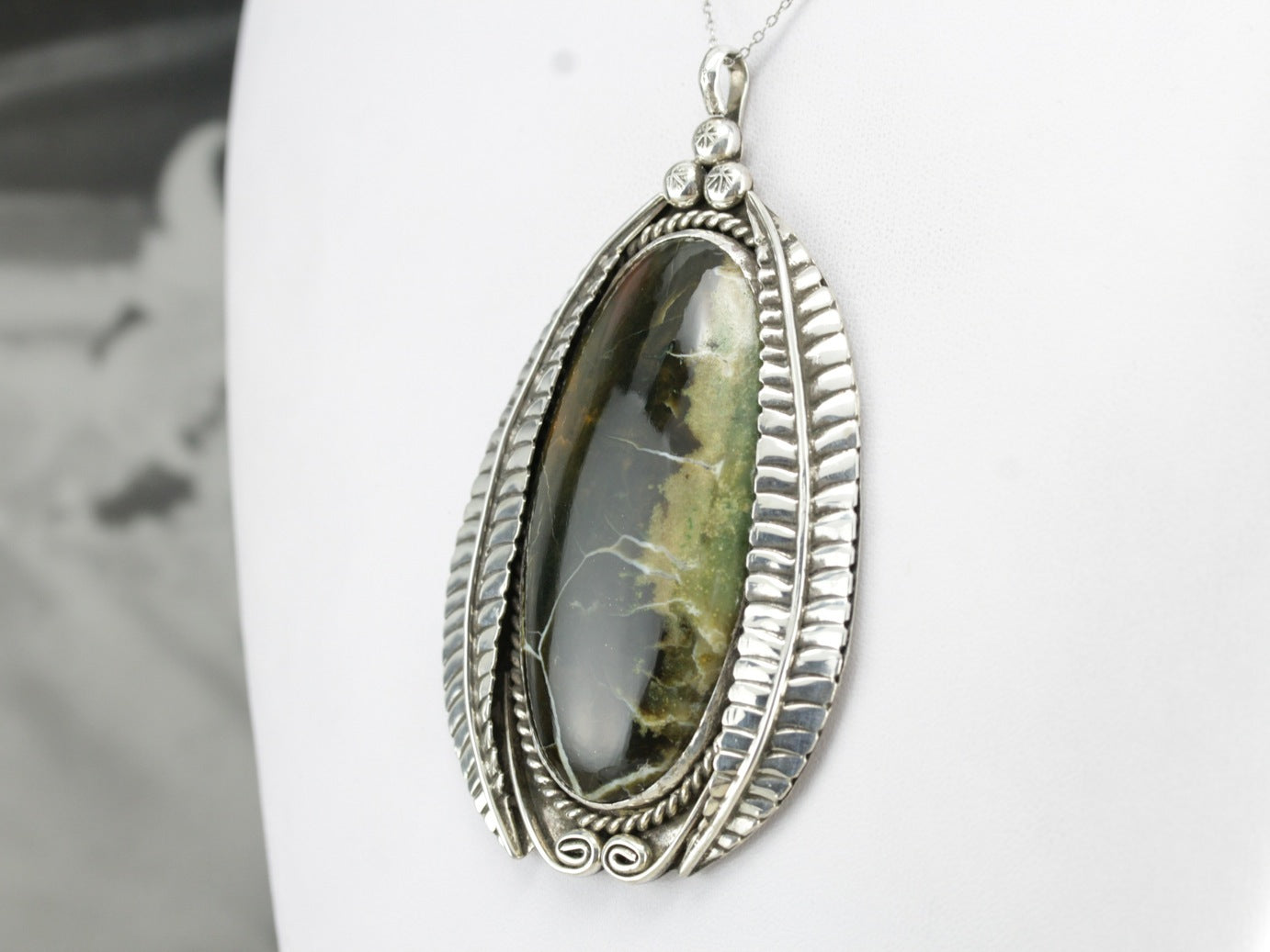 Green Jasper Statement Pendant