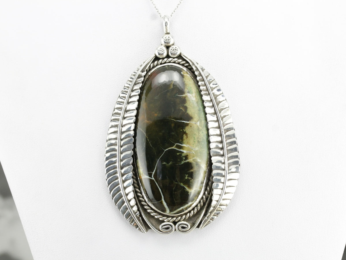 Green Jasper Statement Pendant