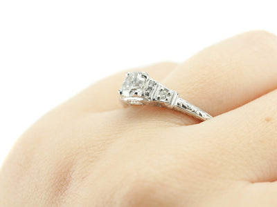 Platinum Diamond Engagement Ring in the Lafayette Setting by Elizabeth Henry