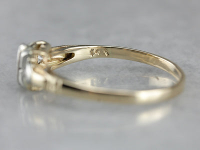 Retro Marquise Diamond Engagement Ring