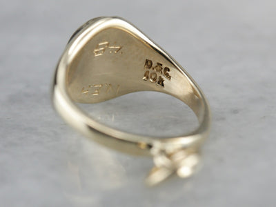 Vintage Gold Signet Ring Charm