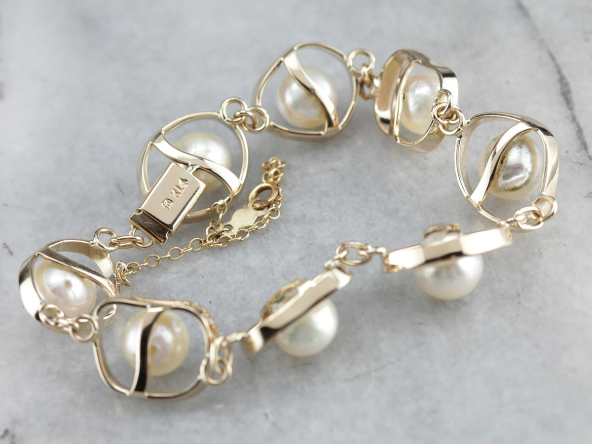 Vintage Baroque Pearl Bracelet